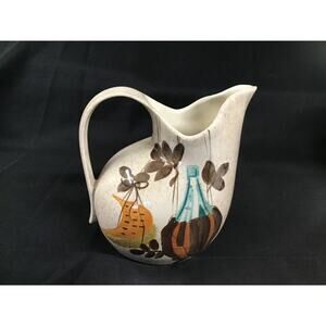 Vtg 50s-60s Red Wing Tampico Pitcher Hand Painted Melons Speckled 32 oz